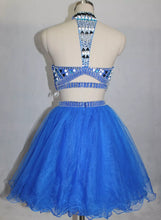 Two Piece Homecoming Dress Sexy Rhinestone Chic Short Prom Dress Party Dress JK046