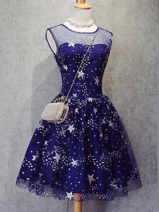 sachin and babi light blue dress Pink Homecoming Dress Tulle Straps Appliques Short Party Dress – Promnova main image 0