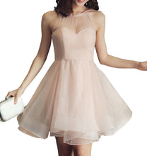 2017 Homecoming Dress Halter Pearl Pink Short Prom Dress Party Dress JK099