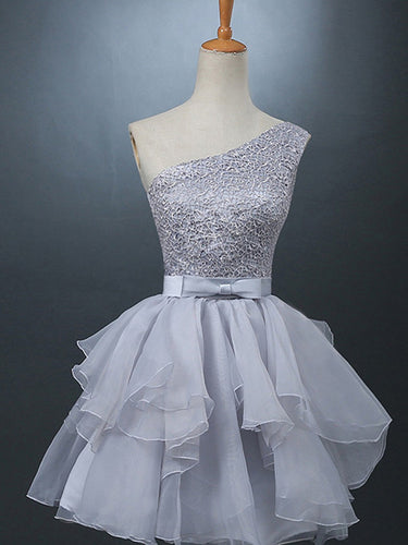2017 Homecoming Dress One Shoulder Bowknot Short Prom Dress Party Dress JK117