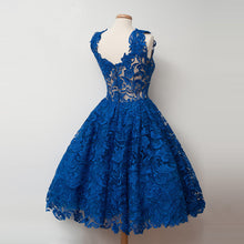 2017 Homecoming Dress Lace Royal Blue Short Prom Dress Party Dress JK158