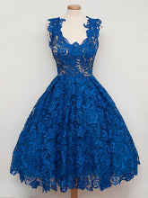 2017 Homecoming Dress Lace Royal Blue Short Prom Dress Party Dress JK158