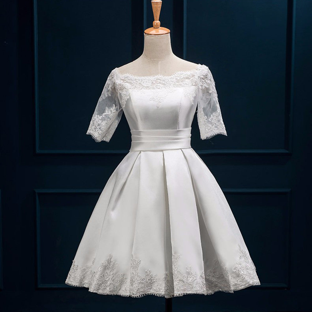 Sexy Halter Lace Ivory Short Homecoming Dress Prom Dress Party Dress,PH312
