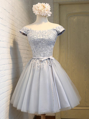 2017 Homecoming Dress Off-the-shoulder Silver Short Prom Dress Party Dress JK180