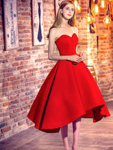 2017 Homecoming Dress Red Ball Gown Asymmetrical Short Prom Dress Party Dress JK189