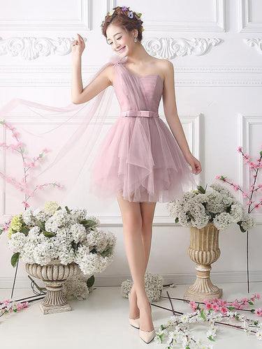 2017 Homecoming Dress One Shoulder Hand-Made Flower Short Prom Dress Party Dress JK203