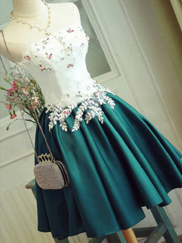2017 Homecoming Dress Sexy Strapless Lace-up Short Prom Dress Party Dress JK215