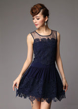 2017 Homecoming Dress Sexy Dark Navy Lace Short Prom Dress Party Dress JK245