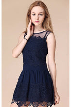 2017 Homecoming Dress Sexy Dark Navy Lace Short Prom Dress Party Dress JK245