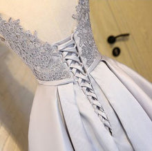 2017 Homecoming Dress Silver Lace-up Satin Short Prom Dress Party Dress JK258