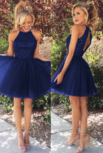 2017 Homecoming Dress Sexy Tulle Halter Beading Short Prom Dress Party Dress JK269