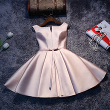 Pink Homecoming Dress Bowknot Lace-up Satin Short Prom Dress Party Dress JK272
