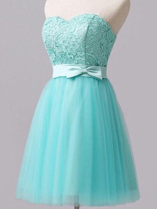 Sexy Homecoming Dress Sweetheart Lace Tulle Short Prom Dress Party Dress JK273