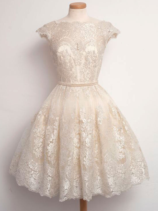 Beautiful Homecoming Dress Vintage Ivory Tulle Short Prom Dress Party ...