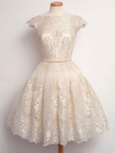 Beautiful Homecoming Dress Vintage Ivory Tulle Short Prom Dress Party Dress JK276