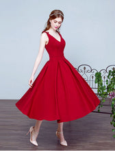 Red Homecoming Dress Tea-length Sexy Bowknot Short Prom Dress Party Dress JK281