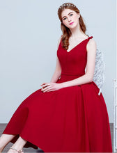 Red Homecoming Dress Tea-length Sexy Bowknot Short Prom Dress Party Dress JK281