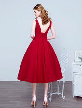 Red Homecoming Dress Tea-length Sexy Bowknot Short Prom Dress Party Dress JK281