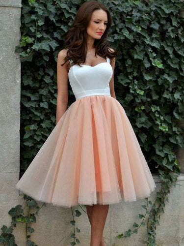 Cheap Homecoming Dress Sexy Straps Tulle Short Prom Dress Party Dress JK298