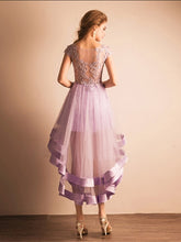 Cute Homecoming Dress Lilac Tulle Asymmetrical Short Prom Dress Party Dress JK302