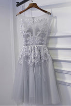 Chic Homecoming Dress Silver Beading Appliques Short Prom Dress Party Dress JK305