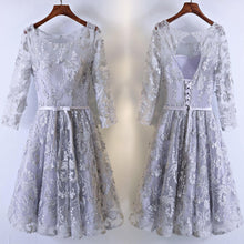 Beautiful Homecoming Dress Silver Lace Tulle Short Prom Dress Party Dress JK314