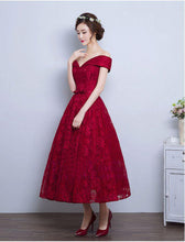 Burgundy Homecoming Dress Lace-up Tea-length Short Prom Dress Party Dress JK315