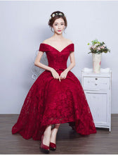 Burgundy Homecoming Dress Lace-up Tea-length Short Prom Dress Party Dress JK315