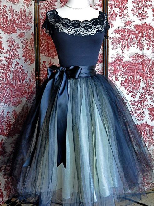 Sexy Homecoming Dress Dark Navy Tulle Lace Short Prom Dress Party Dress JK331