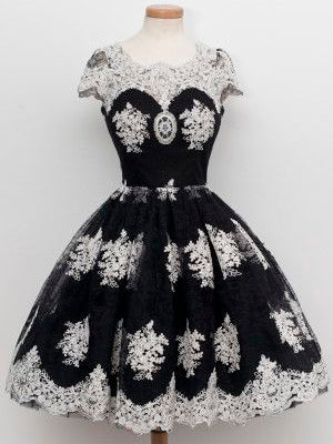 Little Black Dress Vintage Homecoming Dress Short Prom Dress Party Dress JK334