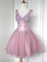 Beautiful Homecoming Dress Appliques Straps Sexy Short Prom Dress Party Dress JK345