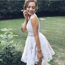 Beautiful Homecoming Dress Straps Lace Appliques Short Prom Dress Party Dress JK367
