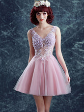 Cute and Sexy Homecoming Dress Hand-Made Flower Short Prom Dress Party Dress JK370