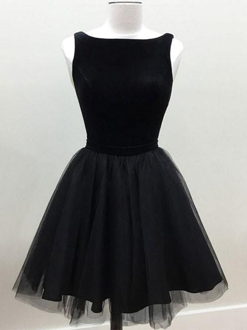 Little Black Dresses Homecoming Dress Sexy Bateau Short Prom Dress Party Dress JK396
