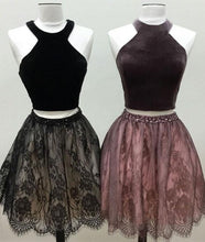 Little Black Dress Two Piece Homecoming Dress Short Prom Dress Party Dress JK404
