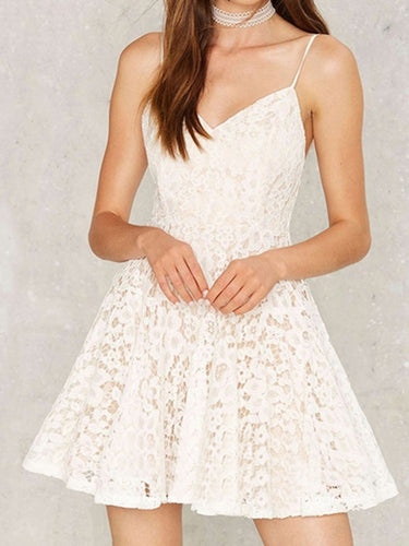 Sexy Homecoming Dress Spaghetti Straps Lace Short Prom Dress Party Dress JK416