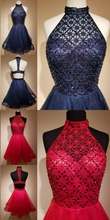 Beautiful Homecoming Dress High Neck Beading Sexy Short Prom Dress Party Dress JK429|Annapromdress