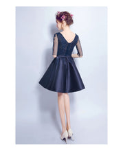 Sexy Homecoming Dress V-neck Knee-length Satin Short Prom Dress Party Dress JK434