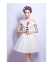 Cute Homecoming Dress Bowknot Off-the-shoulder Ivory Short Prom Dress Party Dress JK436