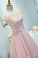 Beautiful Homecoming Dress Scoop Pink Lace-up Short Prom Dress Party Dress JK442