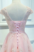 Beautiful Homecoming Dress Scoop Pink Lace-up Short Prom Dress Party Dress JK442