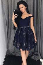 Fashion Homecoming Dress Off-the-shoulder Lace Short Prom Dress Party Dress JK451