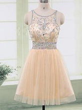 Sexy Homecoming Dress Scoop Zipper Rhinestone Short Prom Dress Party Dress JK452