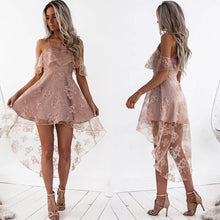 High Low Homecoming Dress Spaghetti Straps Asymmetrical Lace Sexy Short Prom Dress Party Dress JK457