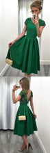 Beautiful Homecoming Dress Knee-length Appliques Hunter Short Prom Dress Party Dress JK464