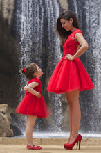 Lace Homecoming Dress A-line Scoop Tulle Red Short Prom Dress Party Dress JK466
