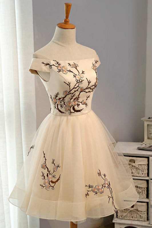 Cute Homecoming Dress A-line Off-the-shoulder Short Prom Dress Party D Anna PromDress Cute Homecoming Dress A-line Off-the-shoulder Short Prom Dress Party D Anna PromDress