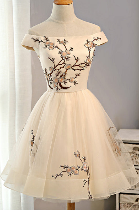 Cute Homecoming Dress A-line Off-the-shoulder Short Prom Dress Party D Anna PromDress Cute Homecoming Dress A-line Off-the-shoulder Short Prom Dress Party D Anna PromDress