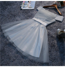 Cheap Homecoming Dress Off-the-shoulder Ruffles Sliver Short Prom Dress Tulle Party Dress JK497
