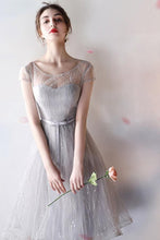 Chic Homecoming Dress Scoop A-line Tulle Knee-length Short Prom Dress Sexy Party Dress JK508